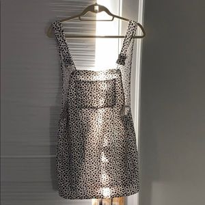 Adorable cheetah print overalls dress